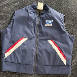 Unisex USPS Blue Vest with Red and White Accents
